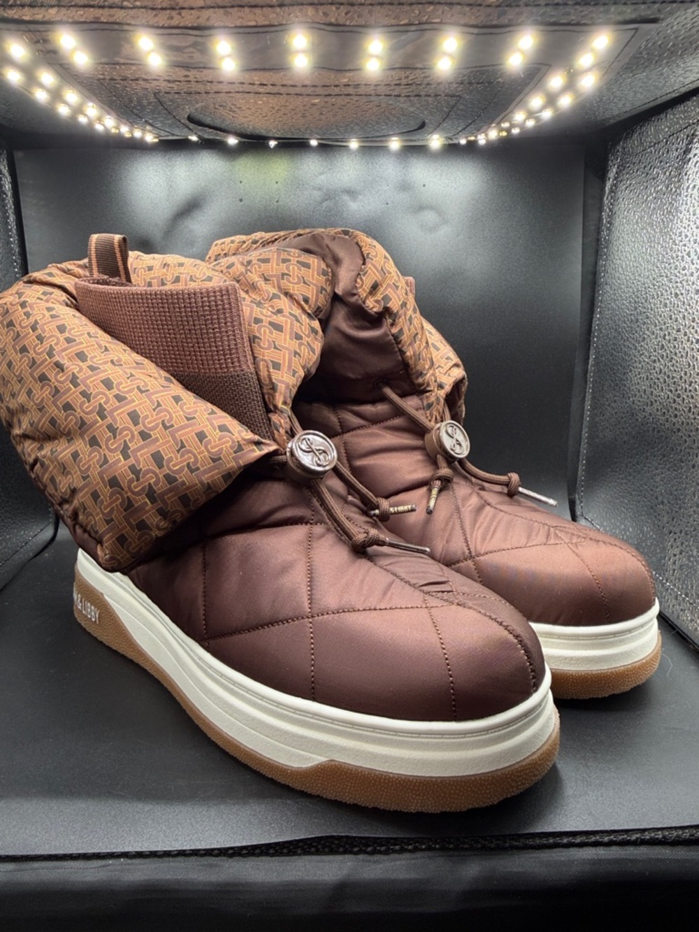 Sam & Libby Brown Quilted Platform Winter Boots